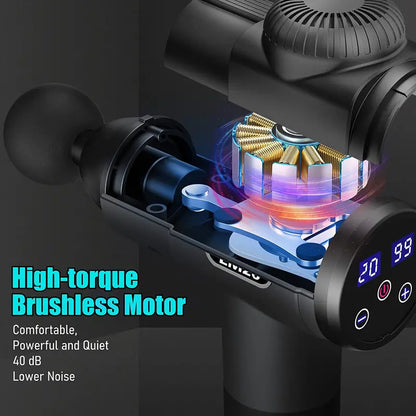 TOLOCO Massage Gun  Handheld Deep Tissue Massager with 20 Speeds & 10 Heads, Cordless & Ergonomic Design