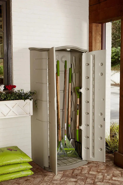 Rubbermaid Vertical Resin Outdoor Storage Shed  Weatherproof & Lockable