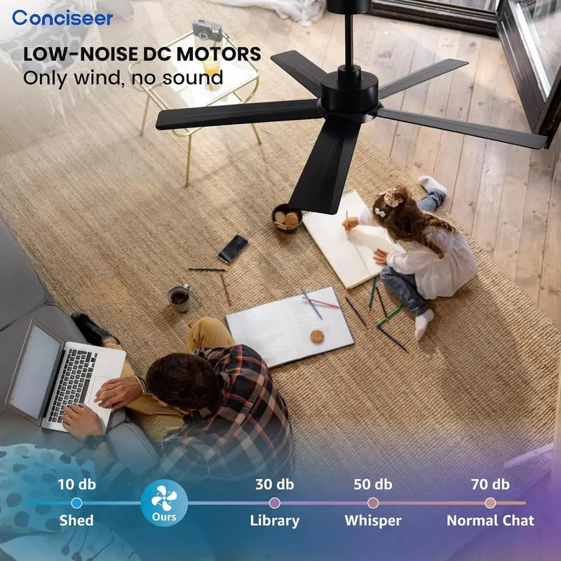 72-Inch Modern Ceiling Fan  Indoor/Outdoor Use for Living Rooms, Cafés & Patios