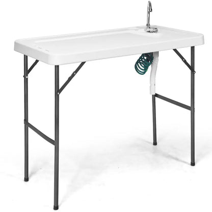 Foldable Fishing Table with Sink  Portable Fillet & Cleaning Station for Hunting and Camping
