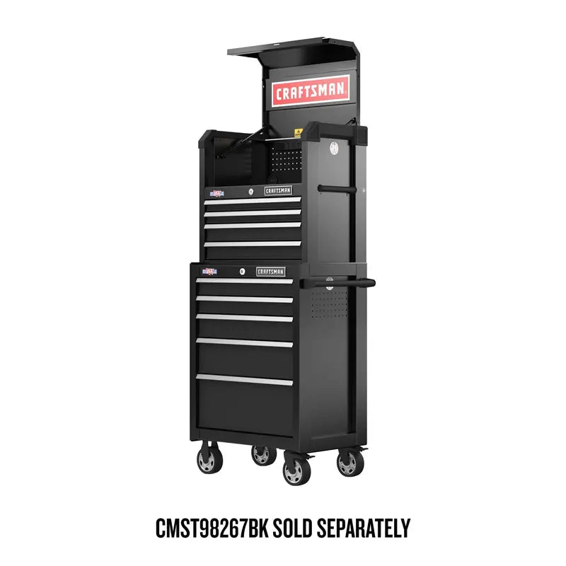 2000 Series Rolling Tool Cabinet — 26.5-in Wide × 37.5-in Tall, 5-Drawer Steel Storage Unit (Black)