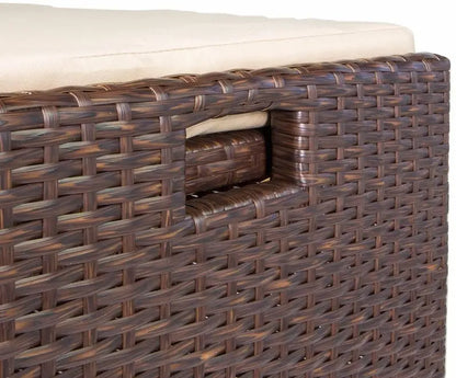 Barton Rattan-Style Outdoor Storage Bench: 60-Gallon Waterproof Deck Box with Cushioned Seat