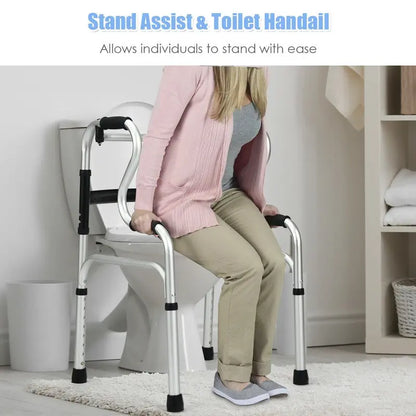 Heavy-Duty Folding Walker  FDA-Certified Support Frame with Toilet Armrests (400 LB Capacity)