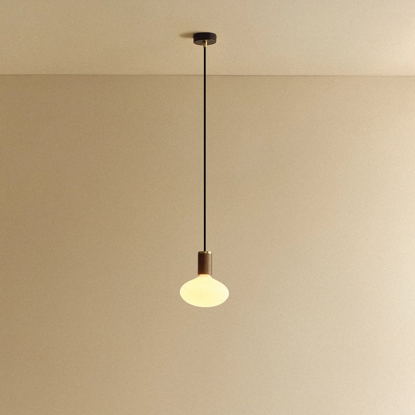 Oval Pendant Light in Walnut