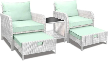 Leveleve 5-Piece Balcony Conversation Set  Compact Patio Furniture with Weather-Resistant Design