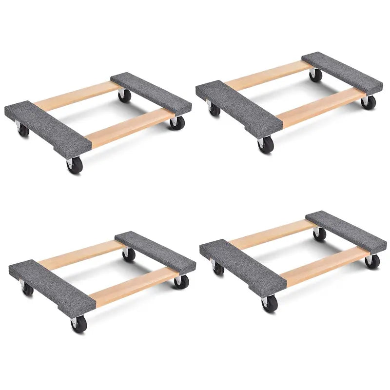 Heavy-Duty Moving Dolly  30″x18″ Carpet-Edged Furniture Transport Cart