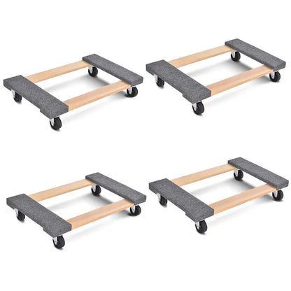Heavy-Duty Moving Dolly  30″x18″ Carpet-Edged Furniture Transport Cart