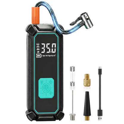 Digital 12V Portable Tire Inflator  Precision Gauge, Dual Power Input (Car/USB)
