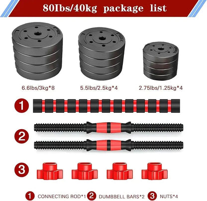 Adjustable Dumbbell Set  Converts to Dumbbells or Barbell for Versatile Training