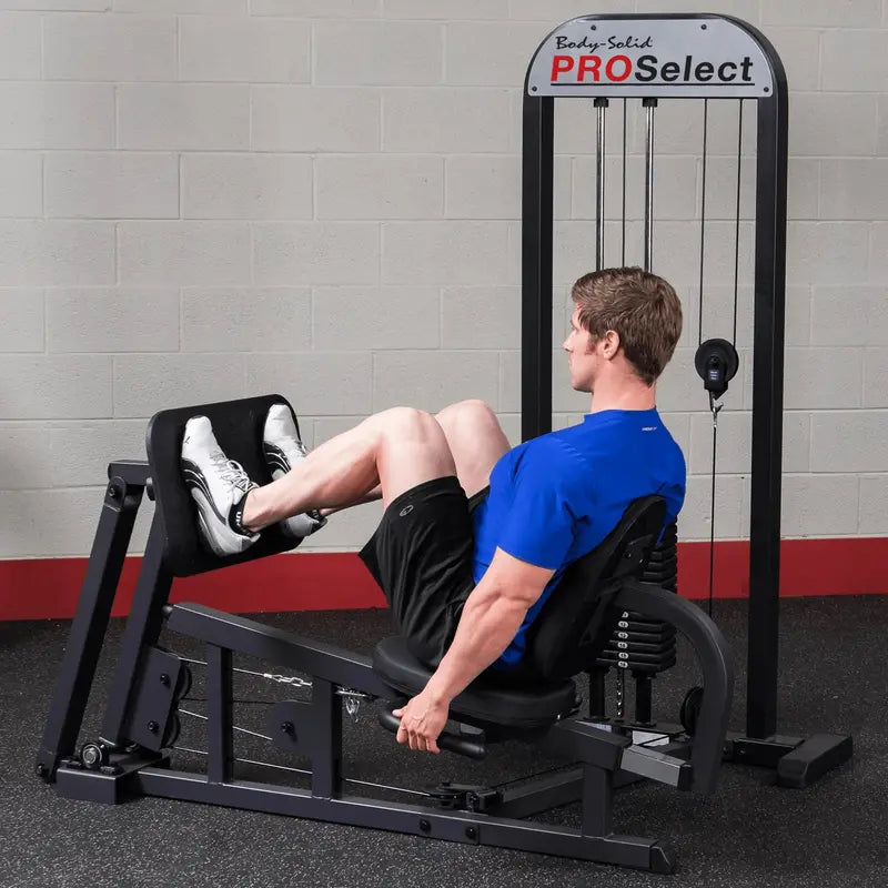 Body Solid Pro-Select Leg Press GLP-STK/3 with 310 lb Stack, Oversized Rubberized Footplate, Double Beam Design, Commercial Bearings