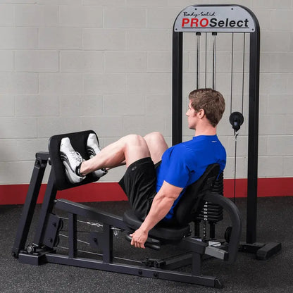 Body Solid Pro-Select Leg Press GLP-STK/3 with 310 lb Stack, Oversized Rubberized Footplate, Double Beam Design, Commercial Bearings