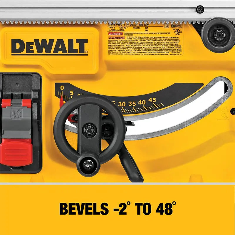 DEWALT DWE7491RS 15-Amp 8-1/4″ Compact Jobsite Table Saw with Rolling Stand