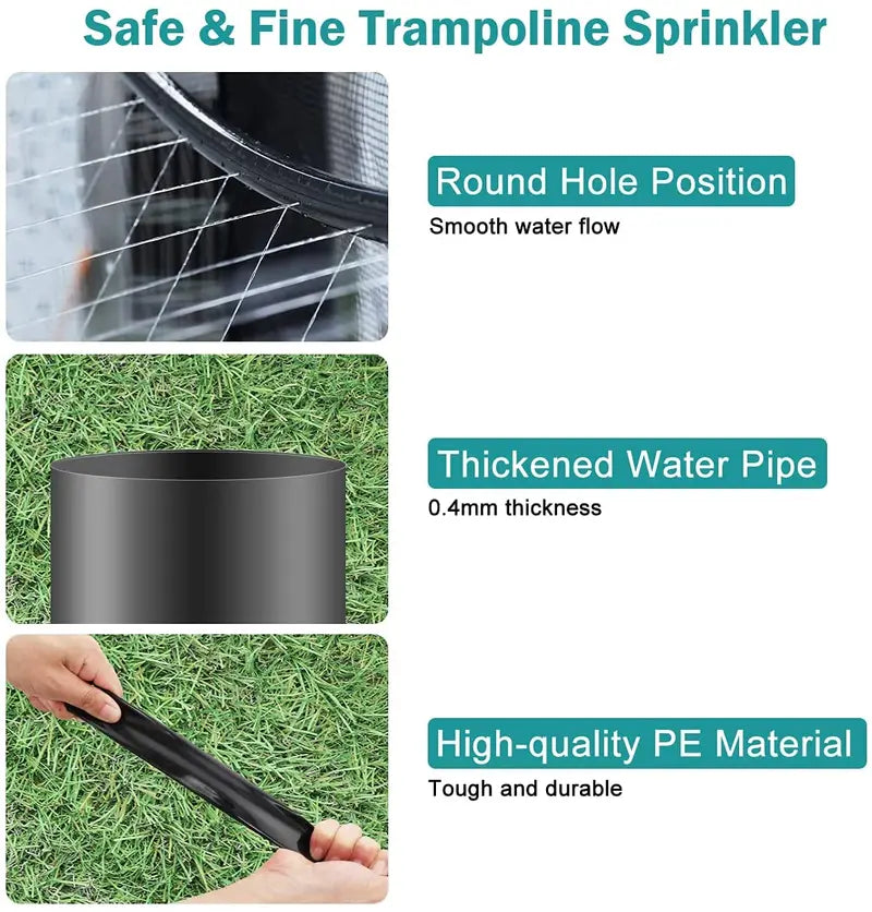 49FT Trampoline Sprinklers for Kids Outdoor Water Play Sprinklers Fun Summer Water Toys, Water Games Yard Toys Sprinklers Backyard Sprayer Water Park for Age 5+