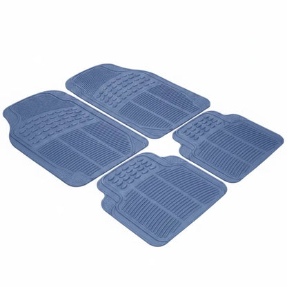 All-Weather Universal Rubber Floor Mats Set (Front + Rear, 4-Piece)