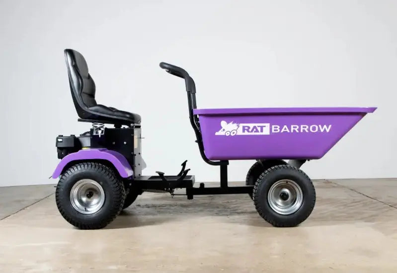 Heavy-Duty Rat Barrow Utility Cart  Black Powder-Coated Steel Frame