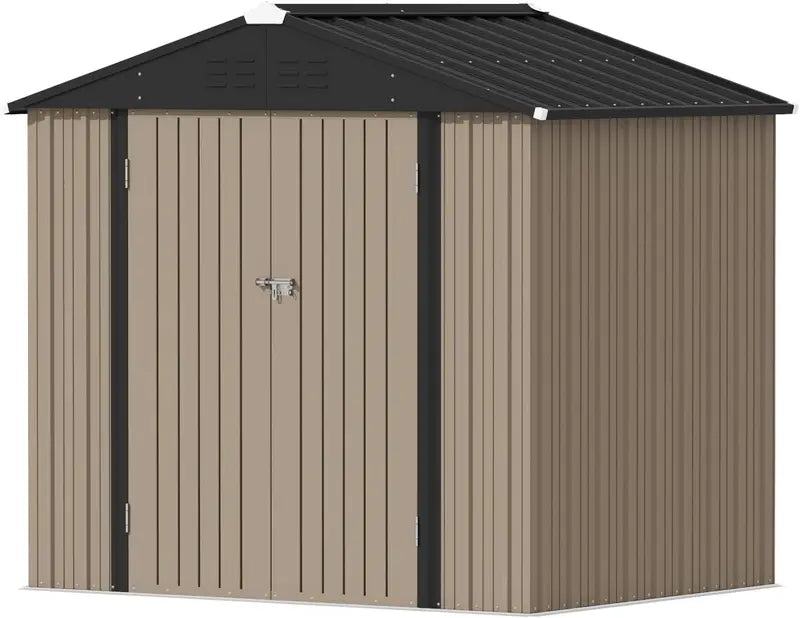 Devoko 5′ x 3′ Corrosion-Resistant Garden Shed  Lockable Steel Outdoor Storage House with Single Secure Door