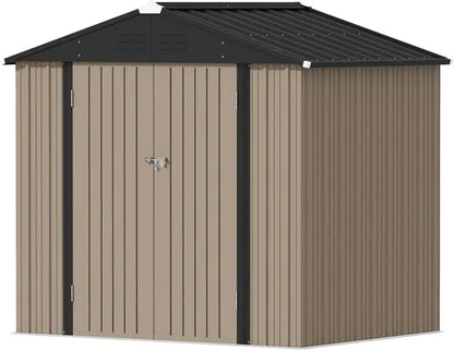 Devoko 5′ x 3′ Corrosion-Resistant Garden Shed  Lockable Steel Outdoor Storage House with Single Secure Door