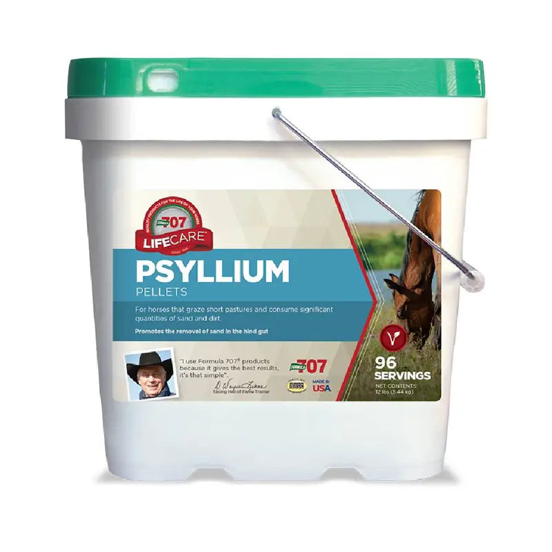 Formula 707 Psyllium Pellets for Horses  12 lb, 96 Servings  Sand Colic Prevention Supplement