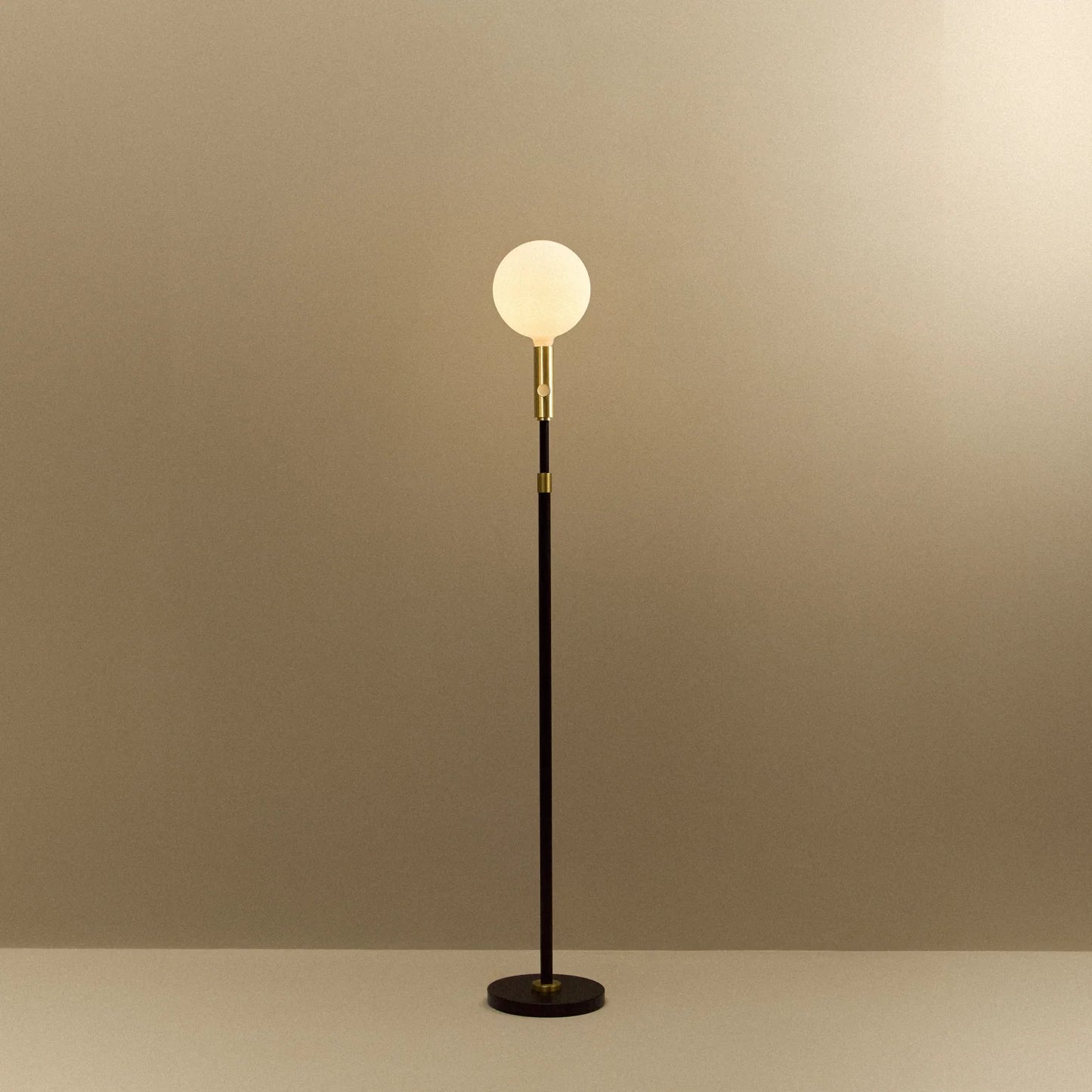 Poise Adjustable Floor Lamp in Brass + Sphere V
