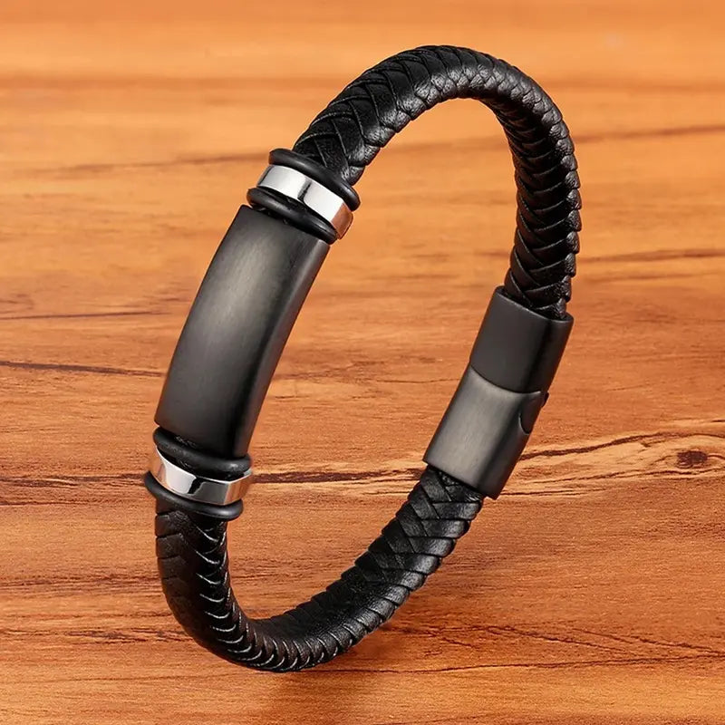 Contemporary Men’s Leather Wrap Bracelet