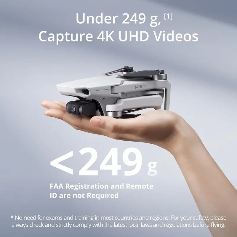 DJI Mini 4K Drone  Ultra-Compact 4K UHD Camera Drone Under 249g with 3-Axis Gimbal & 31-Min Flight
