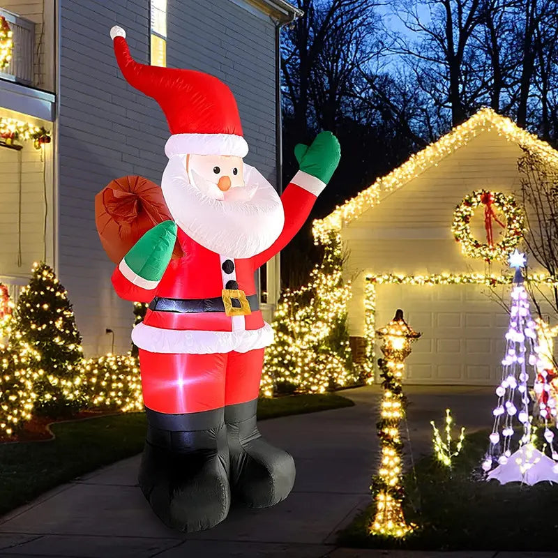 6 FT LED Lighted Durable Santa Claus Inflatable with Gift Bag  Outdoor Christmas Yard Decoration by [Brand Name]