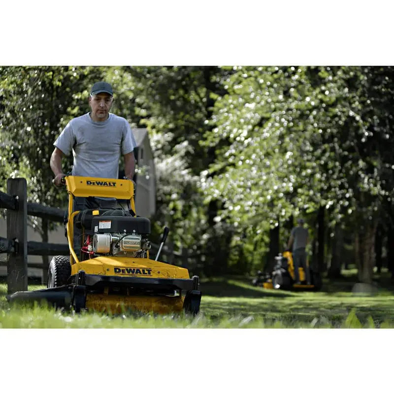 DEWALT DW33 33 in. 344 cc OHV Briggs and Stratton Electric Start Engine Wide-Area Gas Walk Behind Lawn Mower DXGMW33344R