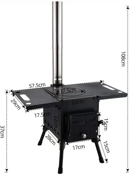 Portable Stainless Steel BBQ Grill  Foldable Wood Stove for Outdoor Camping by Grills