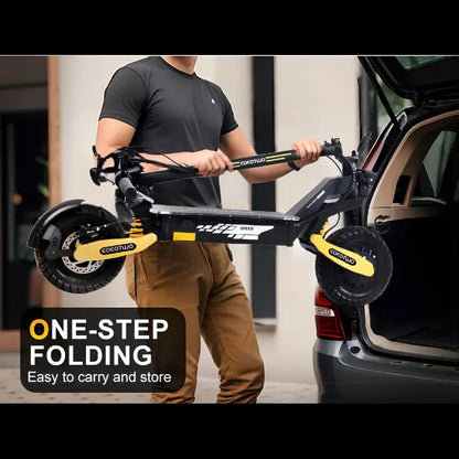 Adult Off-Road Electric Scooter  1200W Dual-Brake Motor, 28 MPH Top Speed, 20-Mile Range, 11″ All-Terrain Tires, Foldable Design