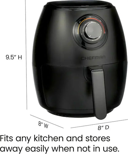 Chefman Compact 6.3-Quart Digital Air Fryer Featuring Rotisserie, Dehydrate, and Convection Functions