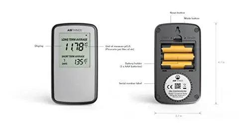 Airthings Corentium Home Battery-Operated Digital Radon Detector with Long-Term Monitoring