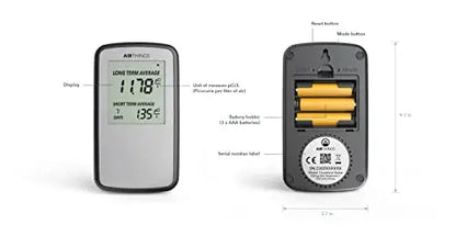 Airthings Corentium Home Battery-Operated Digital Radon Detector with Long-Term Monitoring