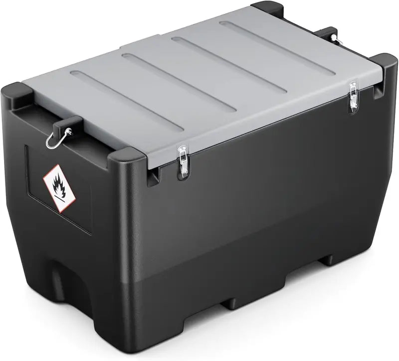 50-Gallon Portable Fuel Transfer Tank for Gasoline & Diesel  12V DC Pump, 10.6 GPM Flow, Red Finish