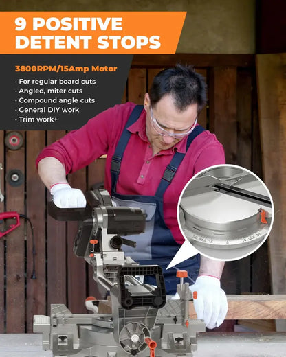DWT 12-Inch Sliding Compound Miter Saw for Precision Woodworking