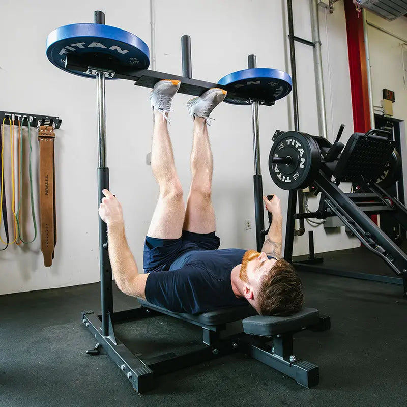 Titan Fitness Vertical Leg Press Machine, 400 LB Capacity, Olympic Plate Compatible, Adjustable Height, Lower Body Workout