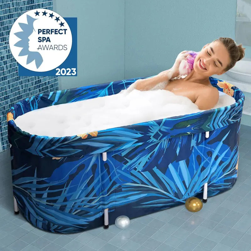 De-Stress Portable Folding Soaking Tub — Extra-Large Adult Bathtub for At-Home Hydrotherapy