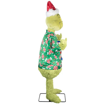 Life-Size Animated Grinch Decor  Dr. Seuss Holiday Figure in Festive Sweater, 5.8 Feet Tall