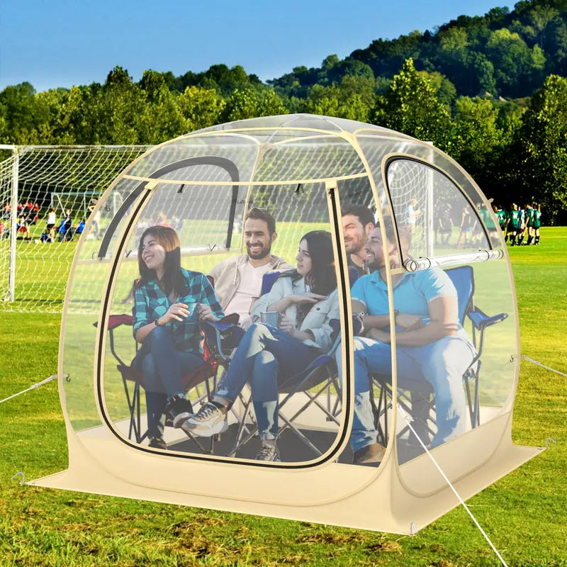 All-in-One Pop-Up Sports Tent  4.2 ft x 4.2 ft Weatherproof Pod with Stakes, Sandbag, Floor Mat & Wind Rope