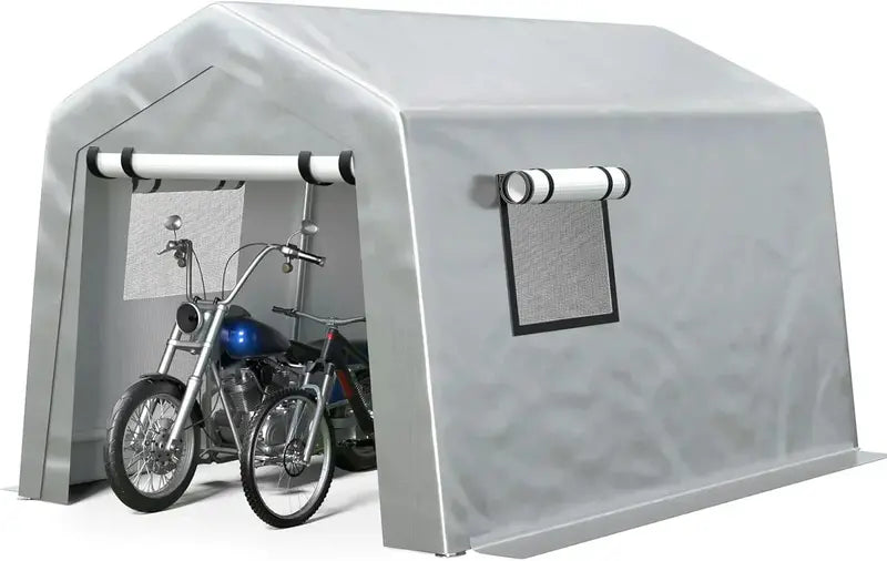 6 ft × 8 ft Portable Carport Tent  Heavy-Duty Four-Season Garage Tent with Removable Side Walls