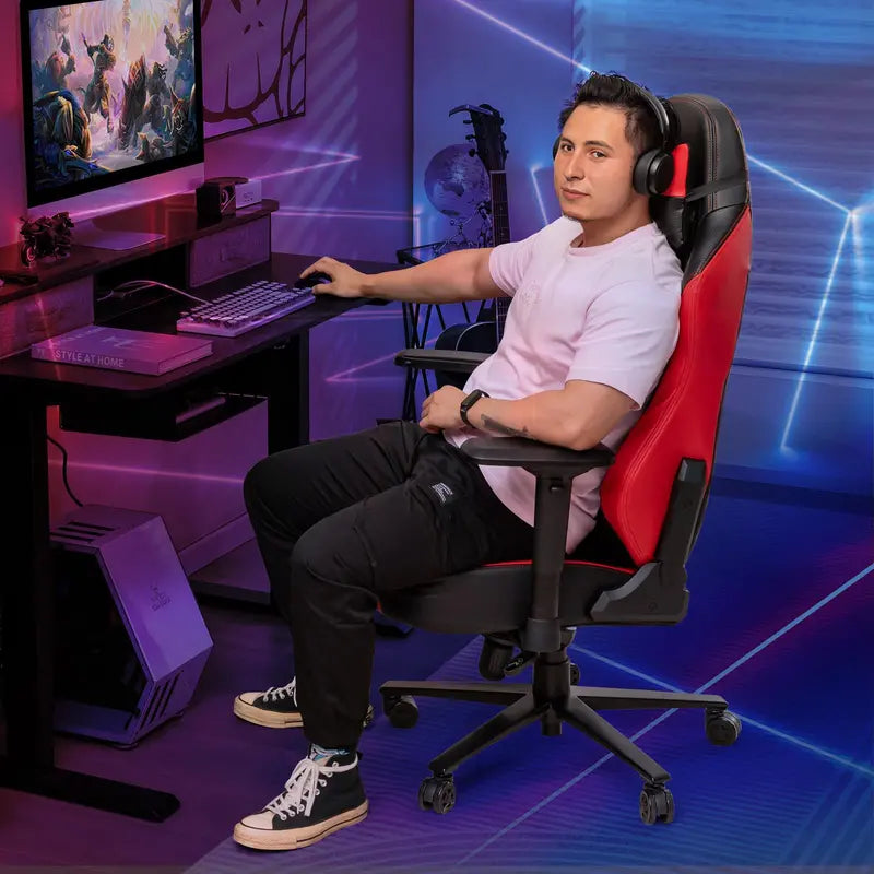 Ergonomic Gaming Chair  360° Swivel, 4D Armrests, Adjustable Recline, and Tension Control