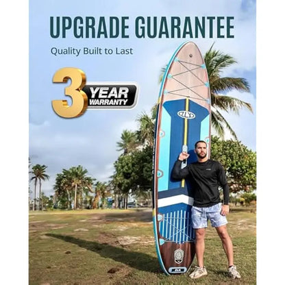 ZLX 11’6″ Extra-Wide Inflatable Stand-Up Paddle Board  Ultra-Stable SUP with Non-Slip Deck Pad