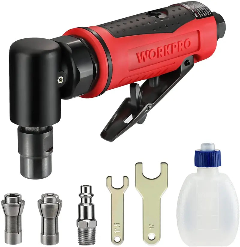 WORKPRO Pneumatic Air Angle Die Grinder  1/4-Inch Right-Angle Grinding Tool Kit