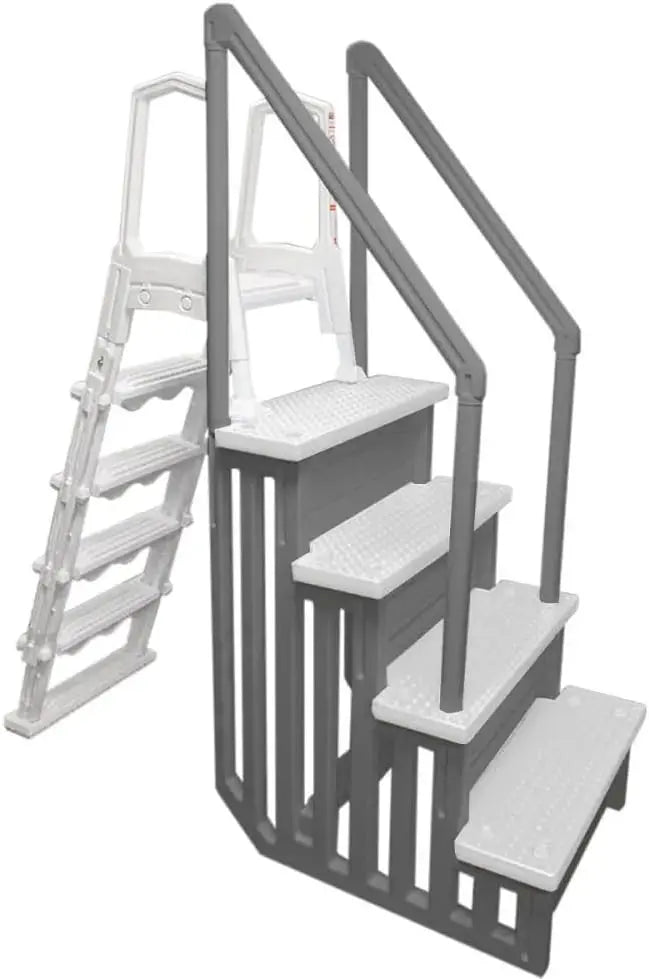 Select Anti-Slip In-Pool Steps  Gray, Deck-Mountable for 4854¡å Above-Ground Pools, 300-Lb Capacity
