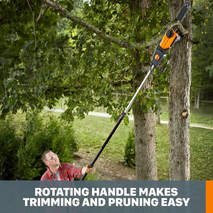 2-in-1 Electric Pole Saw & Chainsaw Trimmer  Auto-Tension, Corded Power Tool