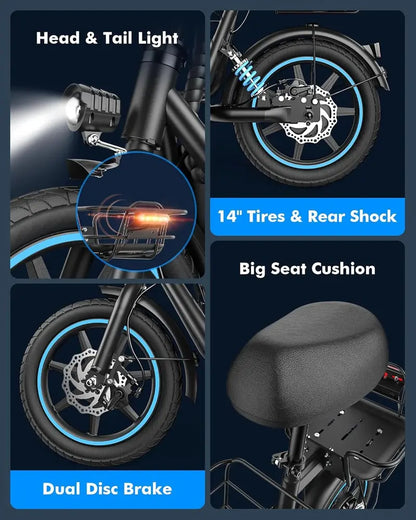 Adult Electric Scooter with Spacious Center Storage Basket