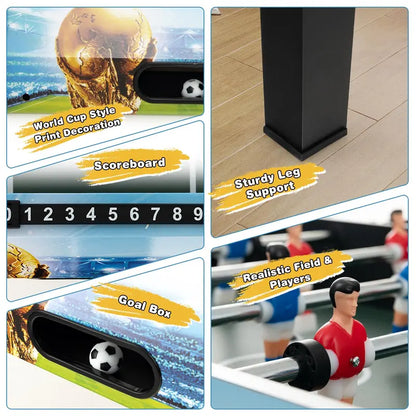2-in-1 Foosball Table: Convertible Tabletop and Freestanding Soccer Game
