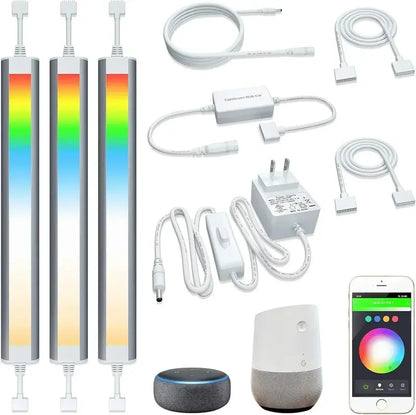 Dimmable Smart Under-Cabinet LED Strip  Tunable White + RGB Colors for Kitchen or Workspace