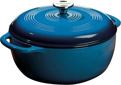 Lodge 6-Quart Island Spice Red Enamel Cast Iron Dutch Oven  Moisture-Sealing Lid, Dual Handles