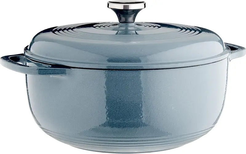 Lodge 6-Quart Island Spice Red Enamel Cast Iron Dutch Oven  Moisture-Sealing Lid, Dual Handles