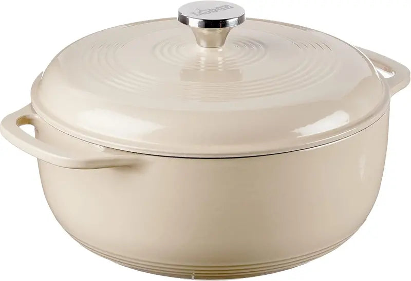 Lodge 6-Quart Caribbean Blue Enamel Cast Iron Dutch Oven  Ideal for Braising, Baking, and Slow Cooking